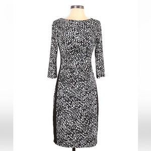 Lauren Ralph Lauren Leopard Jersey Strechy Faux Wrap Party Cocktail Dress Sz 4